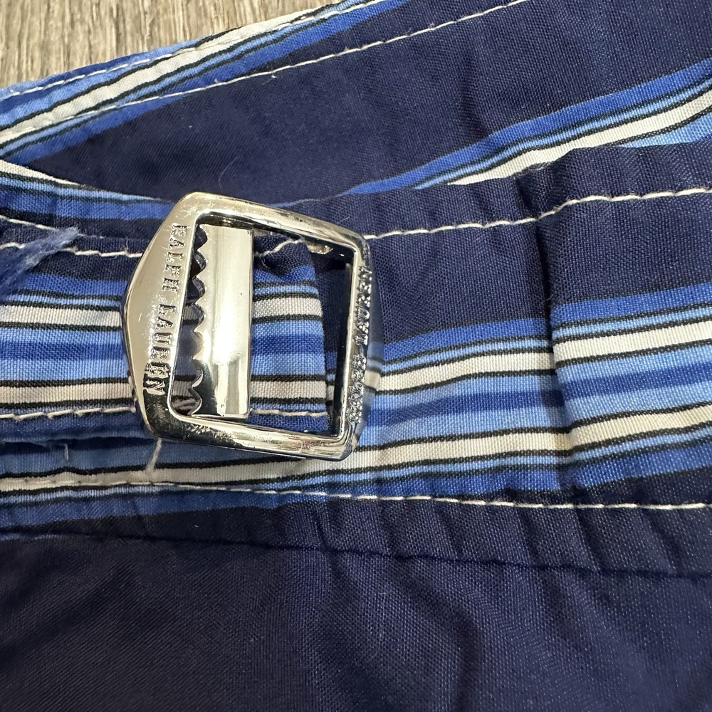 Polo Ralph Lauren Shorts Mens 34 Swim Trunks Blue White Striped Mesh Liner Short - Picture 8 of 14